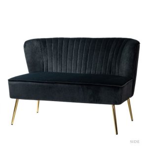 Monica Black Velvet Settee